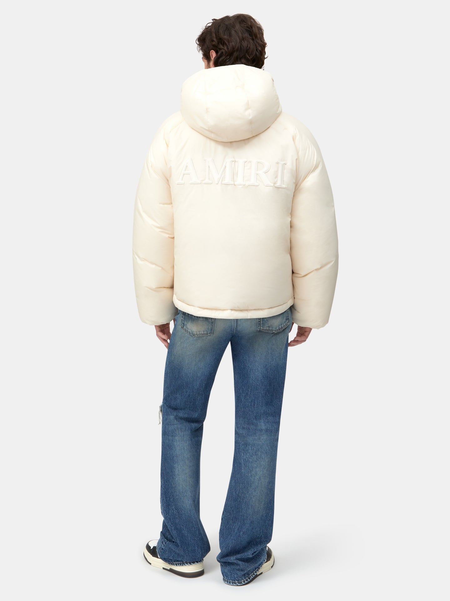 CHAQUETA DE PLUMAS CON CAPUCHA AMIRI - Alabastro
