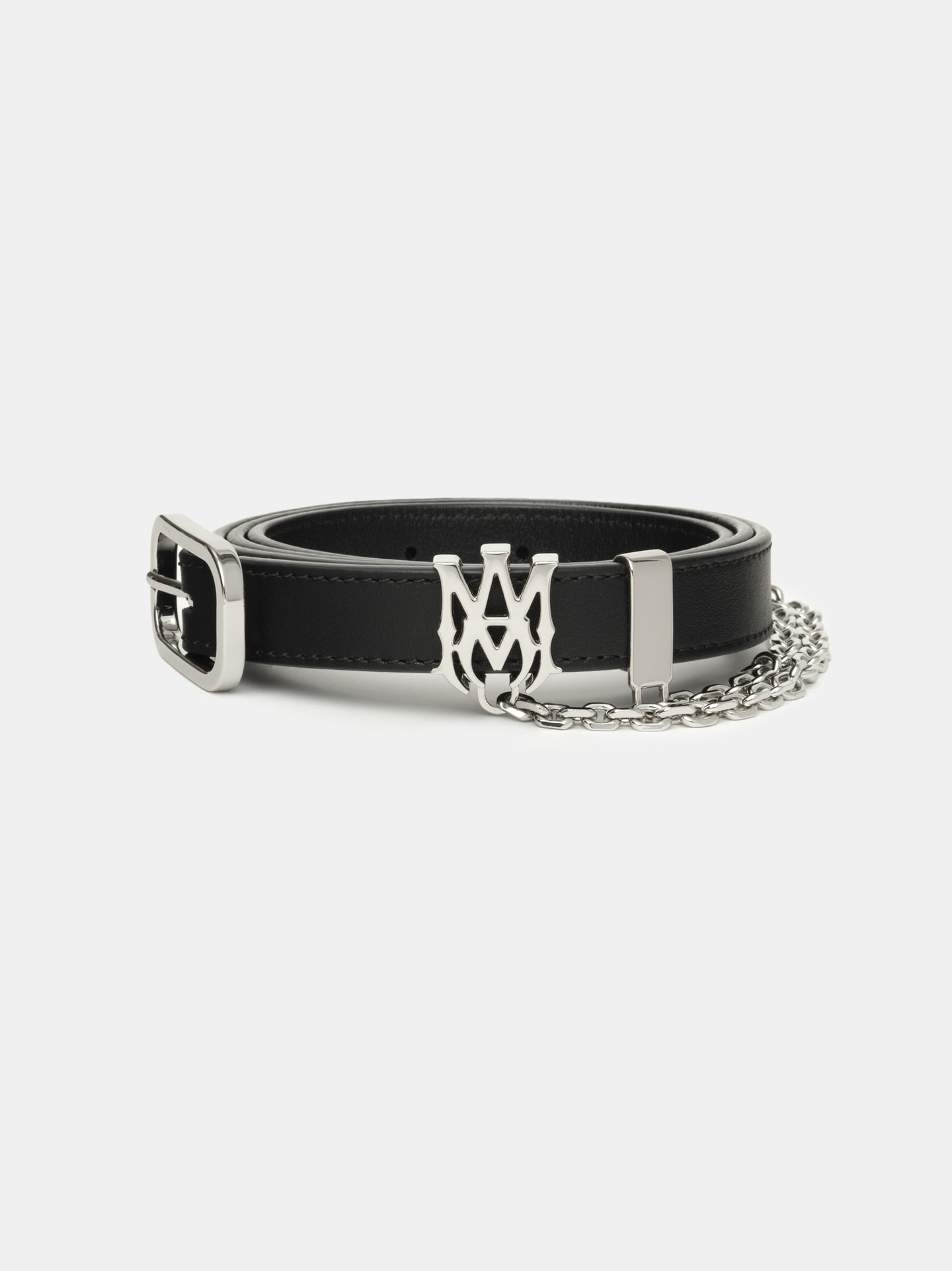 CINTURÓN DE CADENA MA 2 CM - Negro Niquelado
