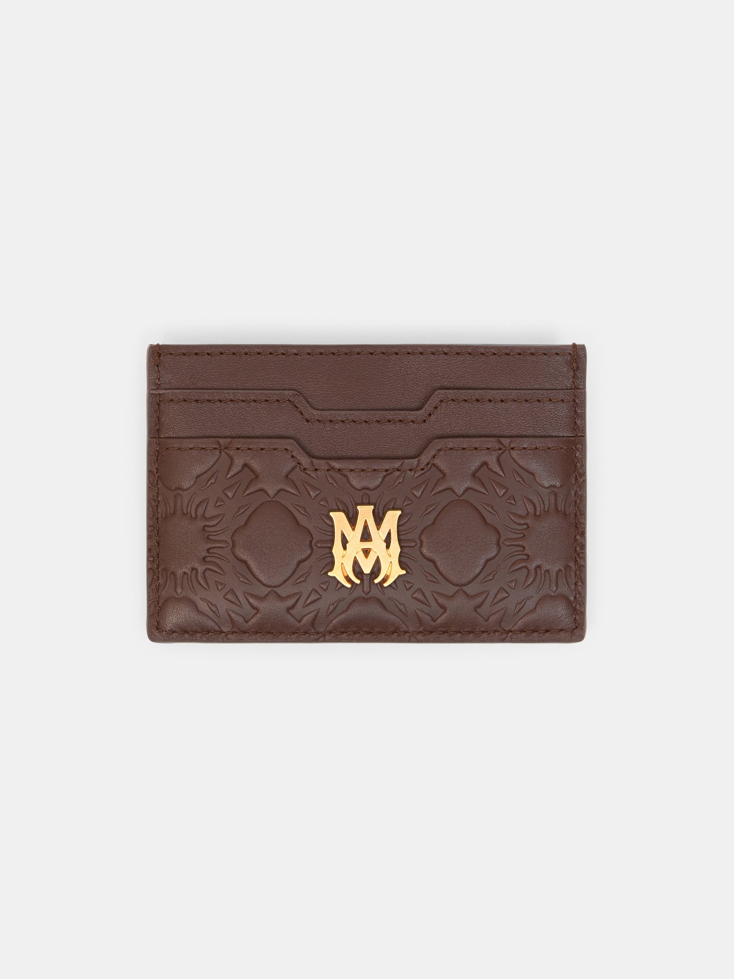 PORTA TARJETAS DE CUERO MA QUAD - Marrón Oscuro